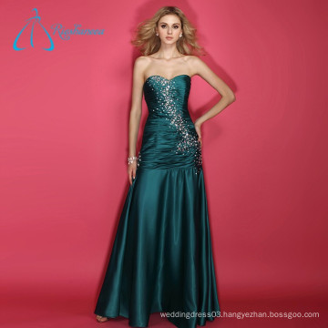 Sleeveless Crystal Sequined Satin Design Your Own Prom Dress